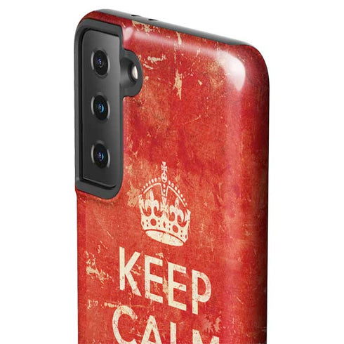 Keep Calm and Carry On Distressed Galaxy S21 Plus 5G Pro Case