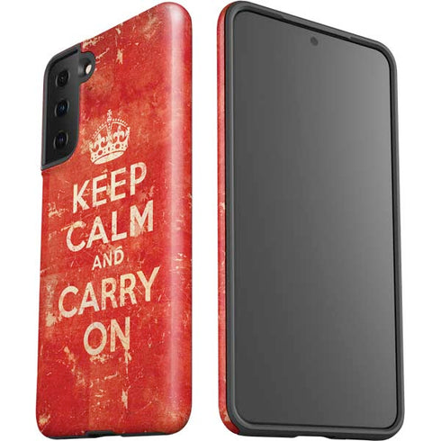 Keep Calm and Carry On Distressed Galaxy S21 Plus 5G Pro Case