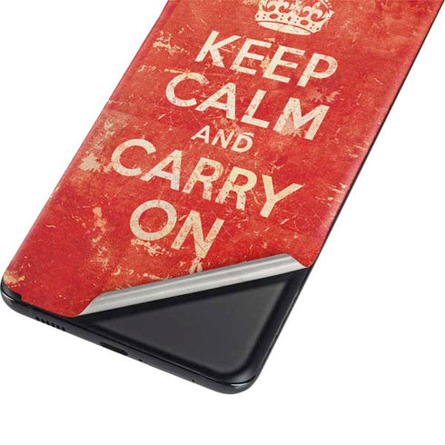 Keep Calm and Carry On Distressed Galaxy S21 Ultra 5G Skin