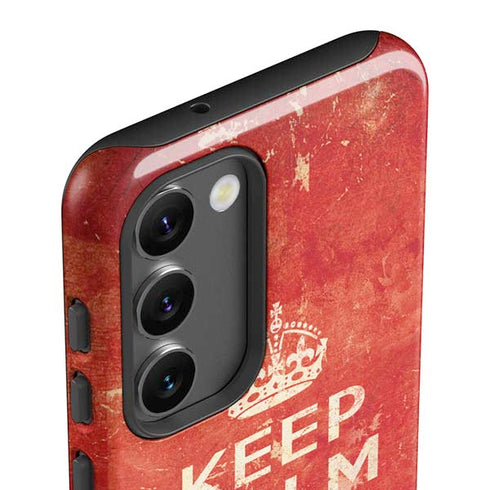 Keep Calm and Carry On Distressed Galaxy S23 Plus Pro Case