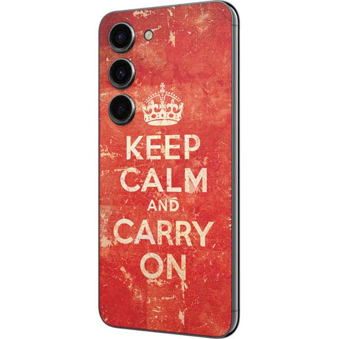 Keep Calm and Carry On Distressed Galaxy S23 Skin