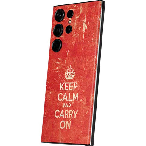 Keep Calm and Carry On Distressed Galaxy S23 Ultra Skin