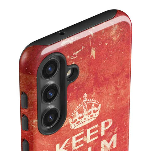 Keep Calm and Carry On Distressed Galaxy S24 Plus Impact Case