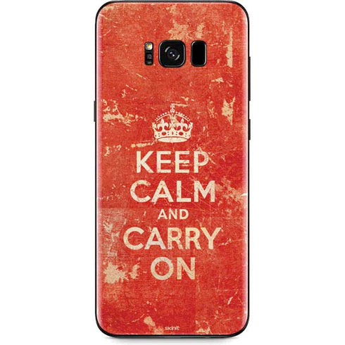 Keep Calm and Carry On Distressed Galaxy S8 Skin