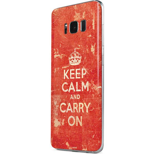 Keep Calm and Carry On Distressed Galaxy S8 Skin