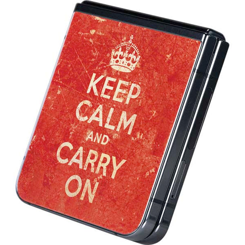 Keep Calm and Carry On Distressed Galaxy Z Flip5 5G Skin