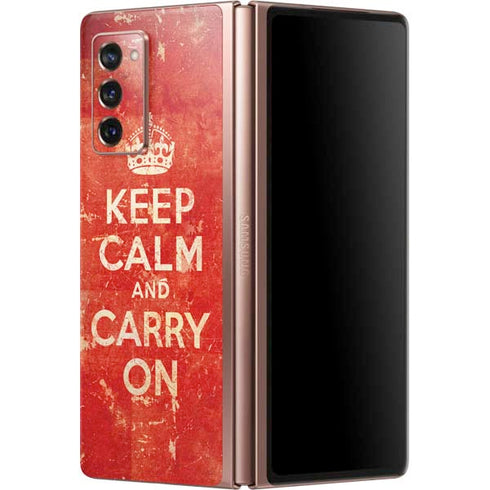 Keep Calm and Carry On Distressed Galaxy Z Fold2 5G Skin