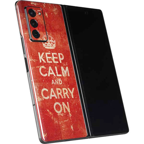 Keep Calm and Carry On Distressed Galaxy Z Fold2 5G Skin