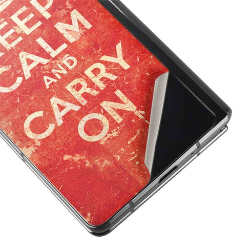 Keep Calm and Carry On Distressed Galaxy Z Fold2 5G Skin