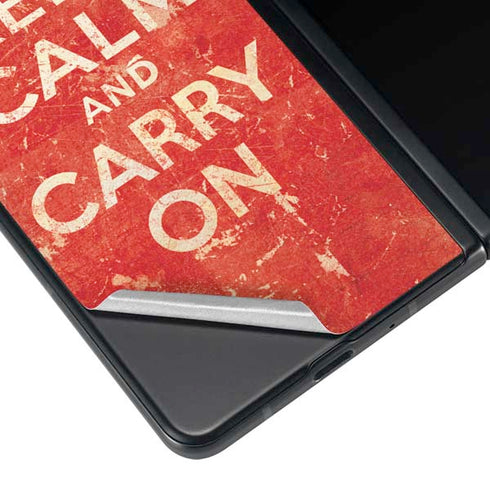Keep Calm and Carry On Distressed Galaxy Z Fold4 5G Skin