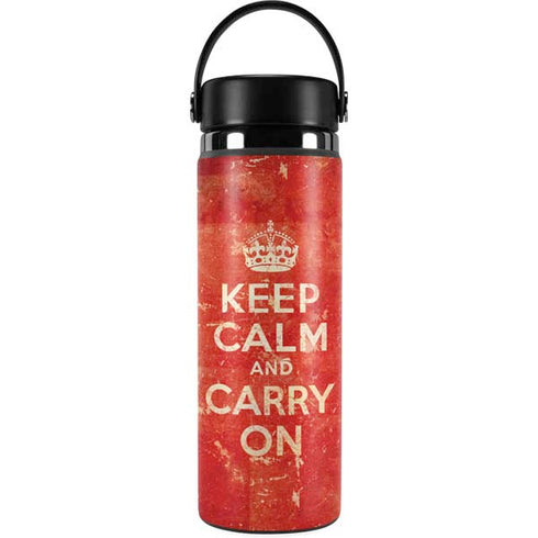 Keep Calm and Carry On Distressed Hydro Flask 20oz Wide Mouth Skin