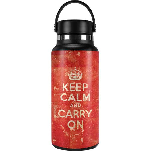 Keep Calm and Carry On Distressed Hydro Flask 32oz Wide Mouth Skin