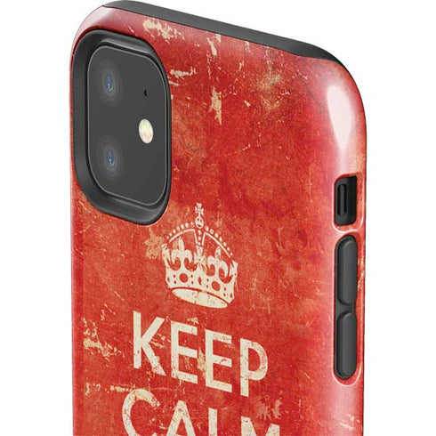 Keep Calm and Carry On Distressed iPhone 11 Impact Case