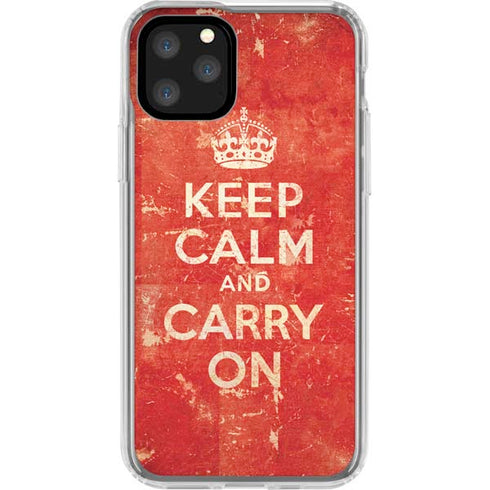 Keep Calm and Carry On Distressed iPhone 11 Pro Clear Case