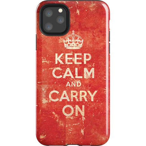 Keep Calm and Carry On Distressed iPhone 11 Pro Max Impact Case