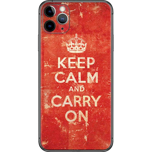 Keep Calm and Carry On Distressed iPhone 11 Pro Max Skin