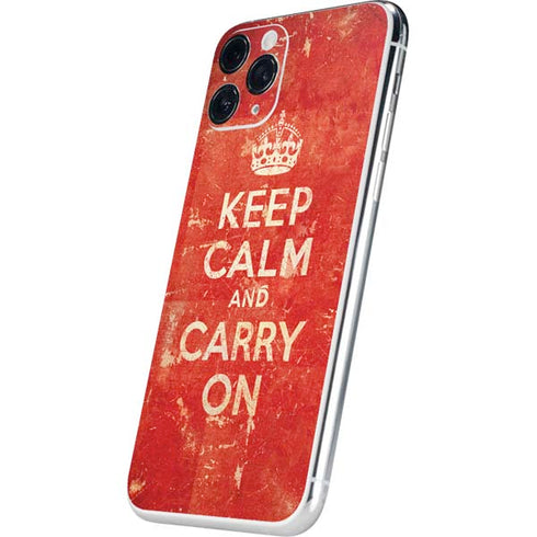 Keep Calm and Carry On Distressed iPhone 11 Pro Skin