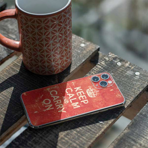 Keep Calm and Carry On Distressed iPhone 11 Pro Skin