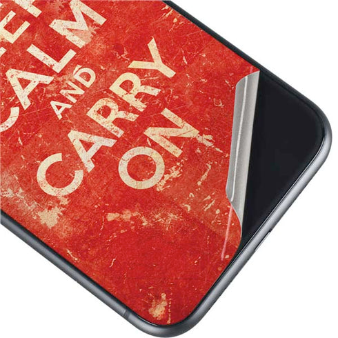 Keep Calm and Carry On Distressed iPhone 11 Skin
