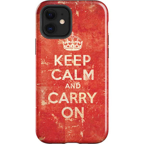 Keep Calm and Carry On Distressed iPhone 12 Impact Case