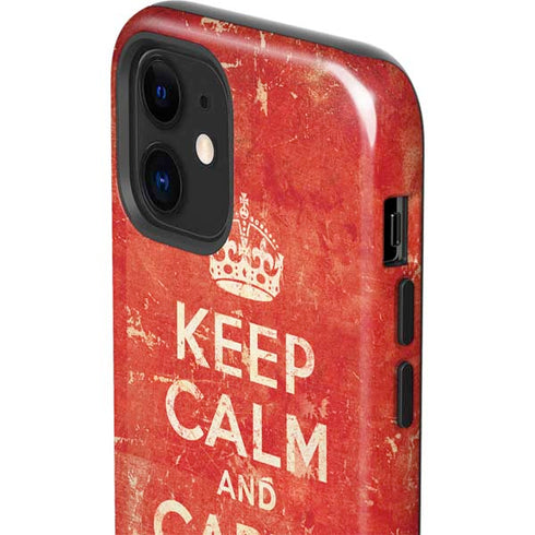 Keep Calm and Carry On Distressed iPhone 12 Impact Case