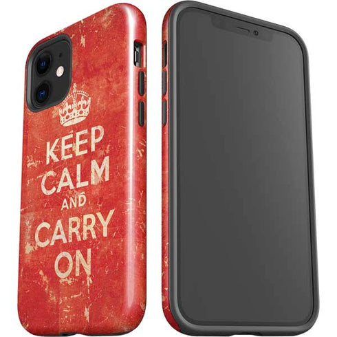Keep Calm and Carry On Distressed iPhone 12 Impact Case