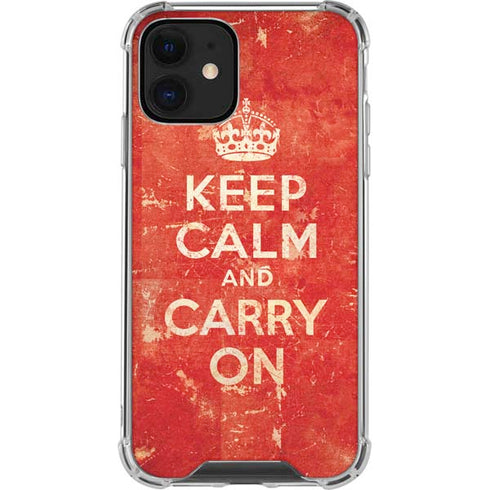 Keep Calm and Carry On Distressed iPhone 12 Mini Clear Case