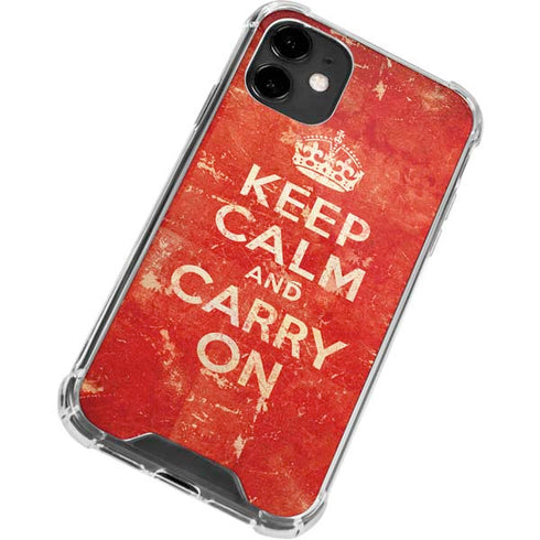 Keep Calm and Carry On Distressed iPhone 12 Mini Clear Case
