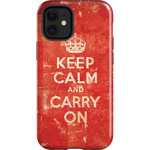 Keep Calm and Carry On Distressed iPhone 12 Mini Impact Case