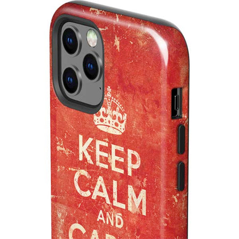 Keep Calm and Carry On Distressed iPhone 12 Pro Impact Case