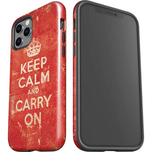 Keep Calm and Carry On Distressed iPhone 12 Pro Impact Case