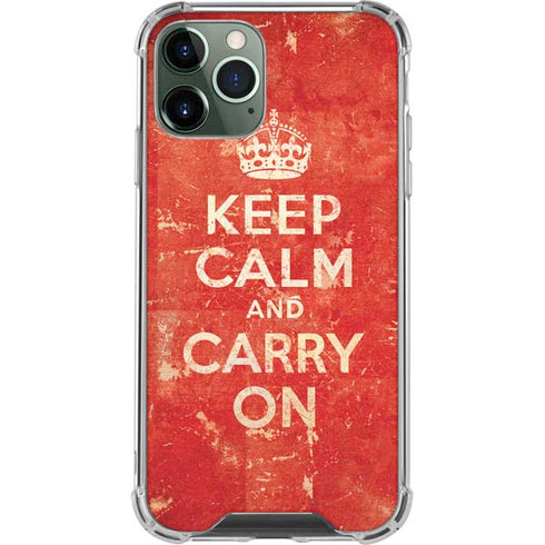 Keep Calm and Carry On Distressed iPhone 12 Pro Max Clear Case