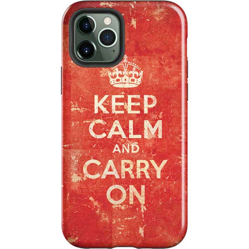 Keep Calm and Carry On Distressed iPhone 12 Pro Max Impact Case