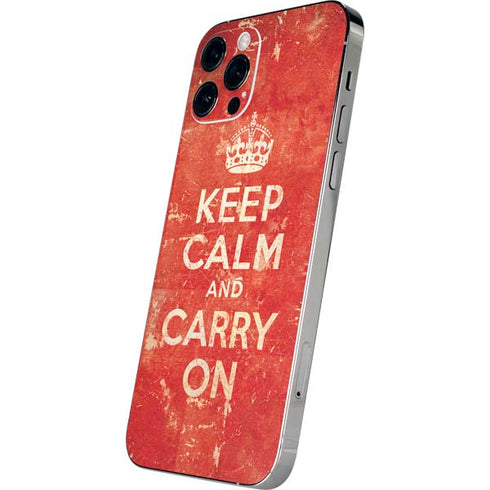 Keep Calm and Carry On Distressed iPhone 12 Pro Max Skin