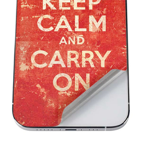 Keep Calm and Carry On Distressed iPhone 12 Pro Skin