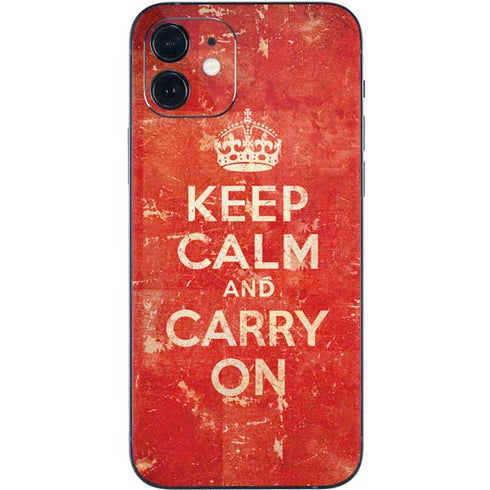 Keep Calm and Carry On Distressed iPhone 12 Skin