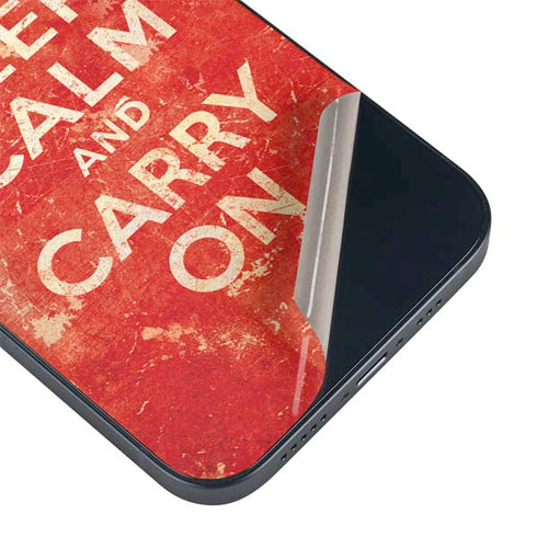 Keep Calm and Carry On Distressed iPhone 13 Mini Skin