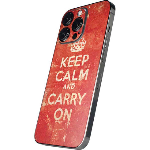 Keep Calm and Carry On Distressed iPhone 13 Pro Max Skin