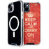 Keep Calm and Carry On Distressed iPhone 15 Plus MagSafe Case