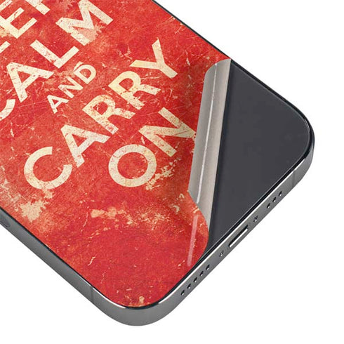 Keep Calm and Carry On Distressed iPhone 14 Pro Max Skin