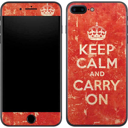 Keep Calm and Carry On Distressed iPhone 7 Plus Skin