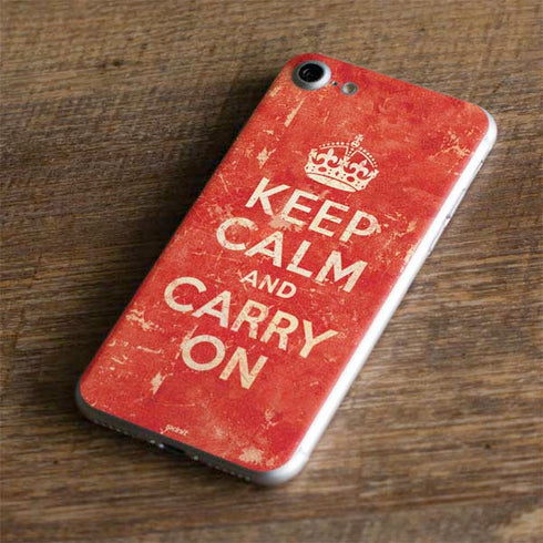 Keep Calm and Carry On Distressed iPhone 7 Skin