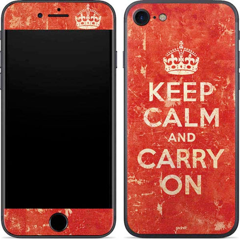 Keep Calm and Carry On Distressed iPhone 8 Skin