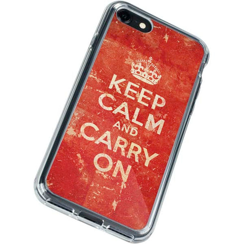 Keep Calm and Carry On Distressed iPhone SE (2nd & 3rd Gen) Clear Case