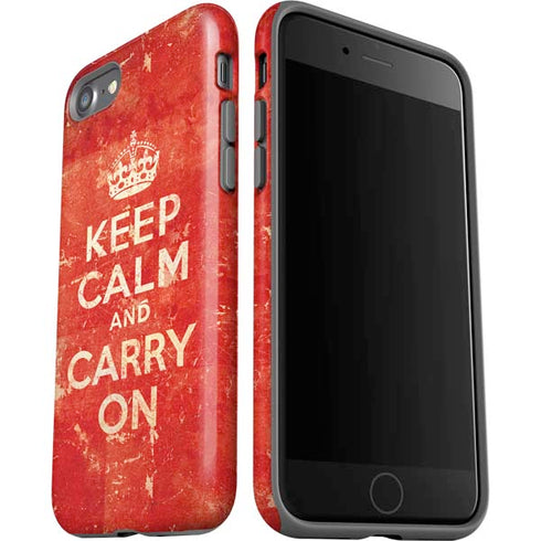 Keep Calm and Carry On Distressed iPhone SE (2nd & 3rd Gen) Pro Case