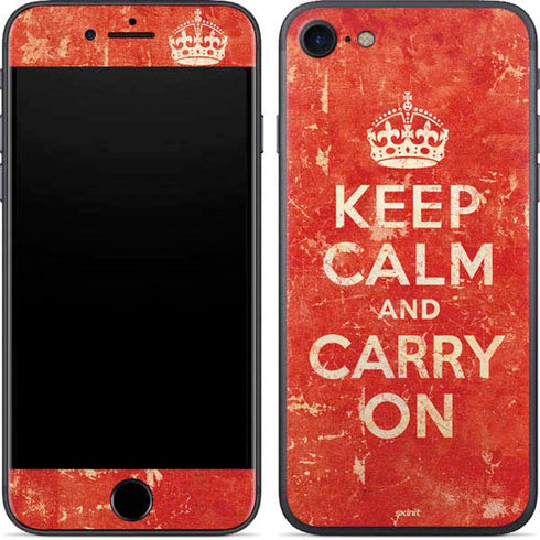 Keep Calm and Carry On Distressed iPhone SE (2nd & 3rd Gen) Skin