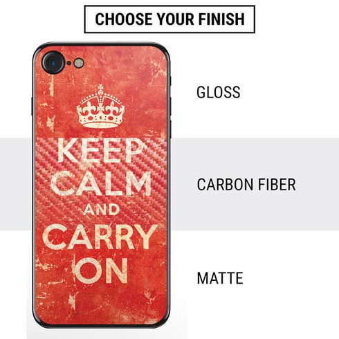 Keep Calm and Carry On Distressed iPhone SE (2nd & 3rd Gen) Skin