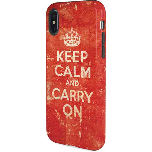 Keep Calm and Carry On Distressed iPhone X Pro Case