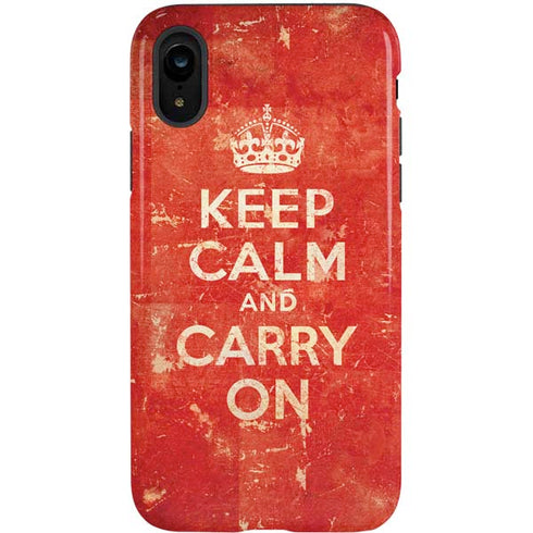 Keep Calm and Carry On Distressed iPhone XR Pro Case