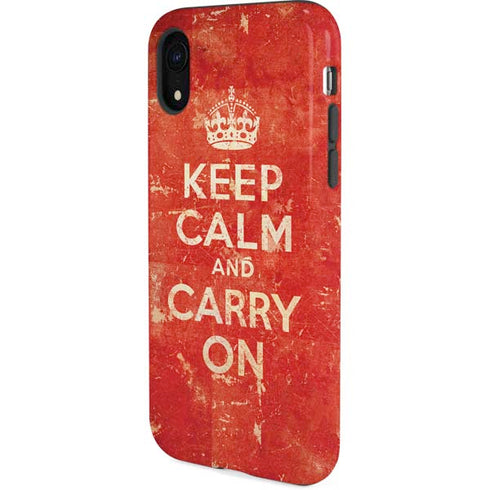 Keep Calm and Carry On Distressed iPhone XR Pro Case